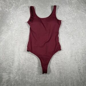 Klassy Network Bodysuit Womens XL Red Scoop Neck Sleeveless Stretch One Piece